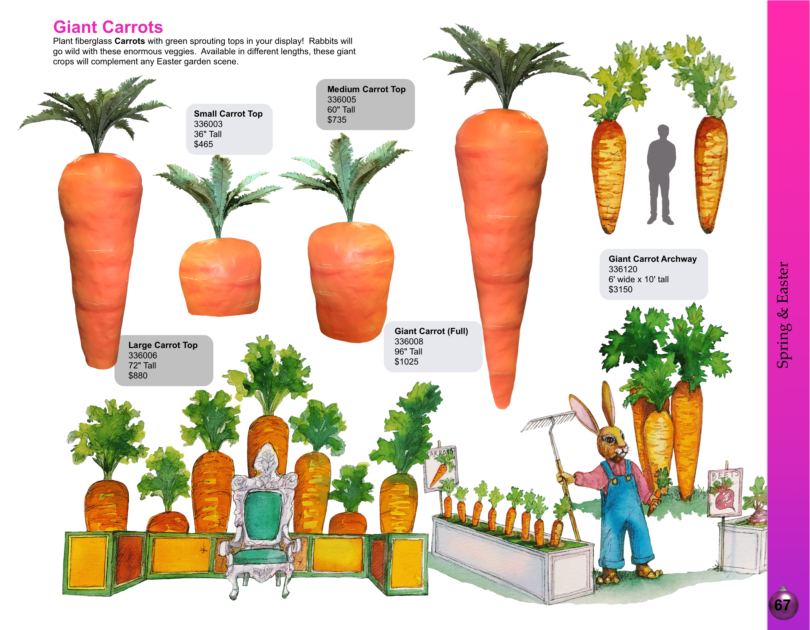 Giant Carrot tops for Easter catalog page