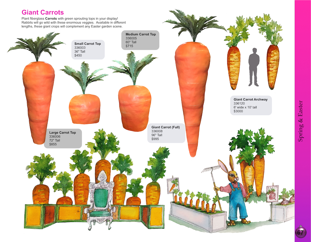 Giant Carrot tops for Easter catalog page