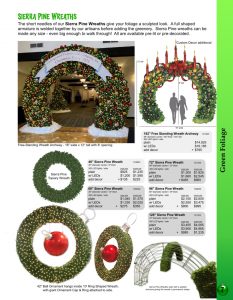 Barrango Catalog page 7 Sierra Pine or Topiary Christmas Wreaths