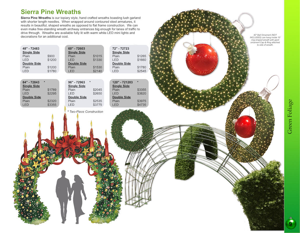 Sierra Pine Wreaths catalog page