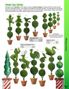 Barrango Catalog page 9 Topiary animal tree toppers