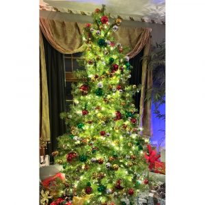 9ft tall Christmas tree in house