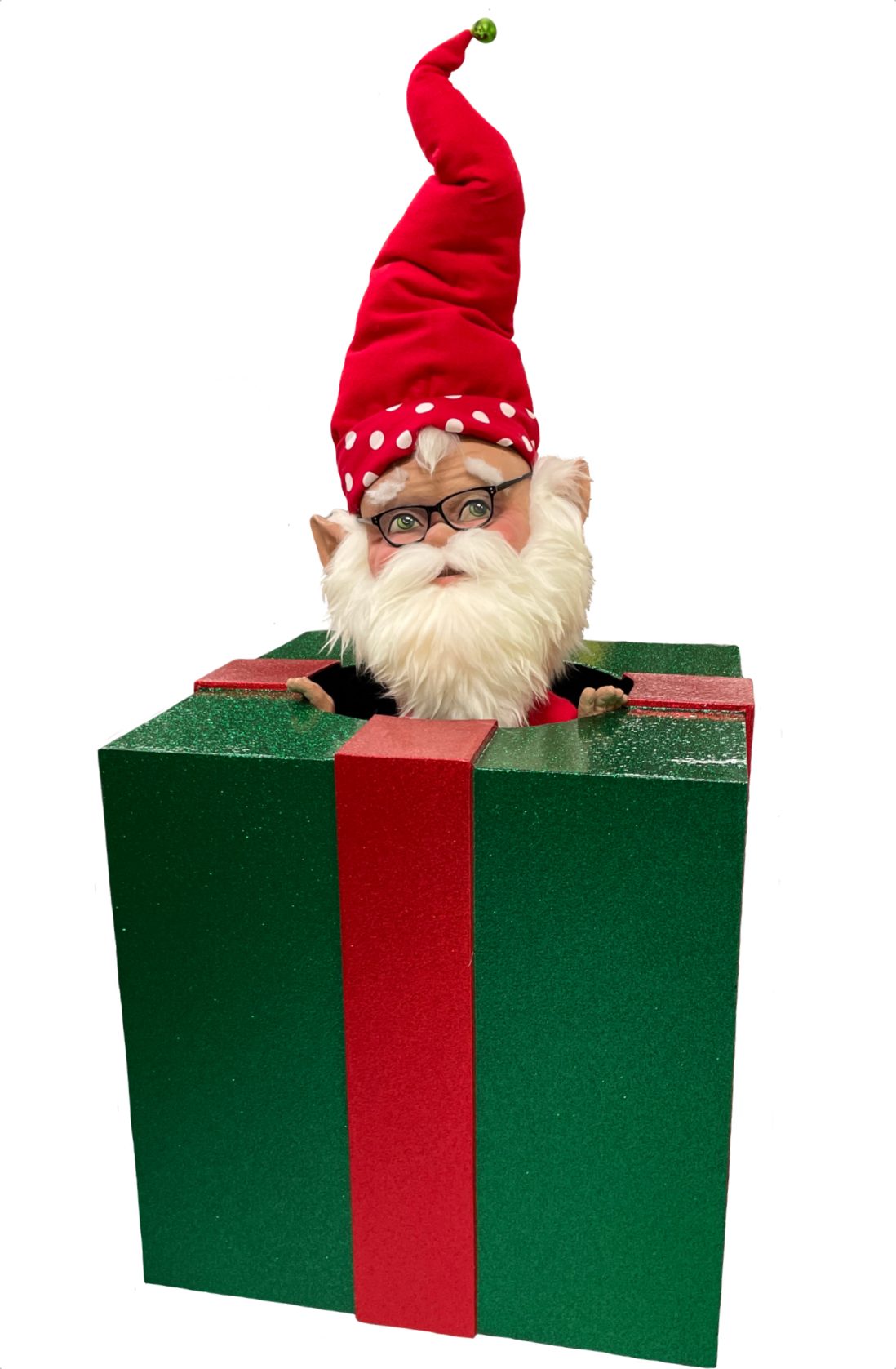 Animated Elf - bobbing out of gift box