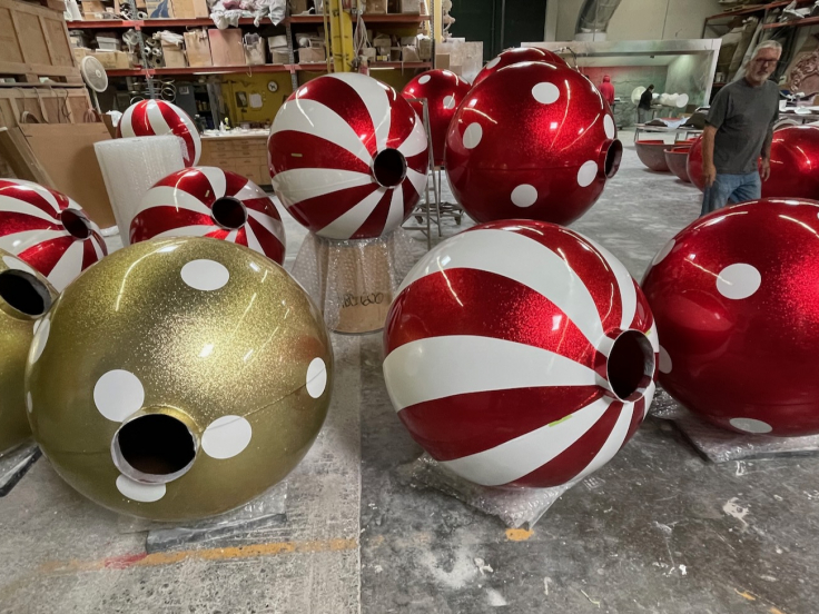 Painted Ball Ornaments, Barrango, MFG