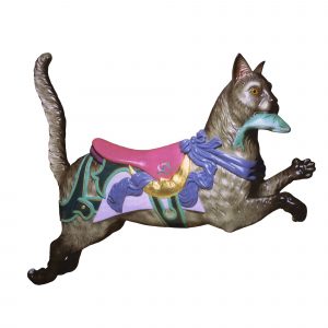 CB313 - Dentzel Carousel Cat with fish in mouth