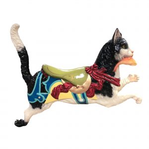 CB313 - Dentzel Carousel Cat with fish in mouth