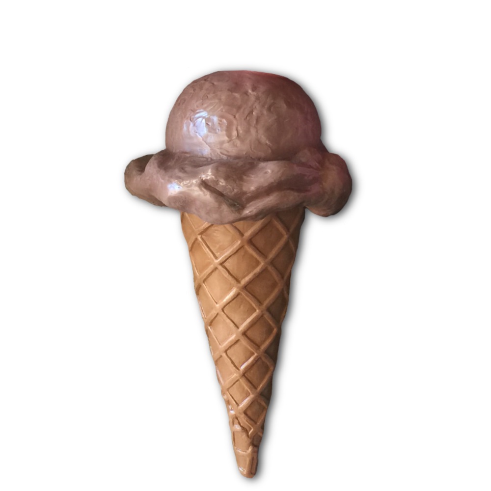 chocolate ice cream cone fiberglass no cherry on top