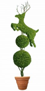 Double Ball Topiary with deer topper