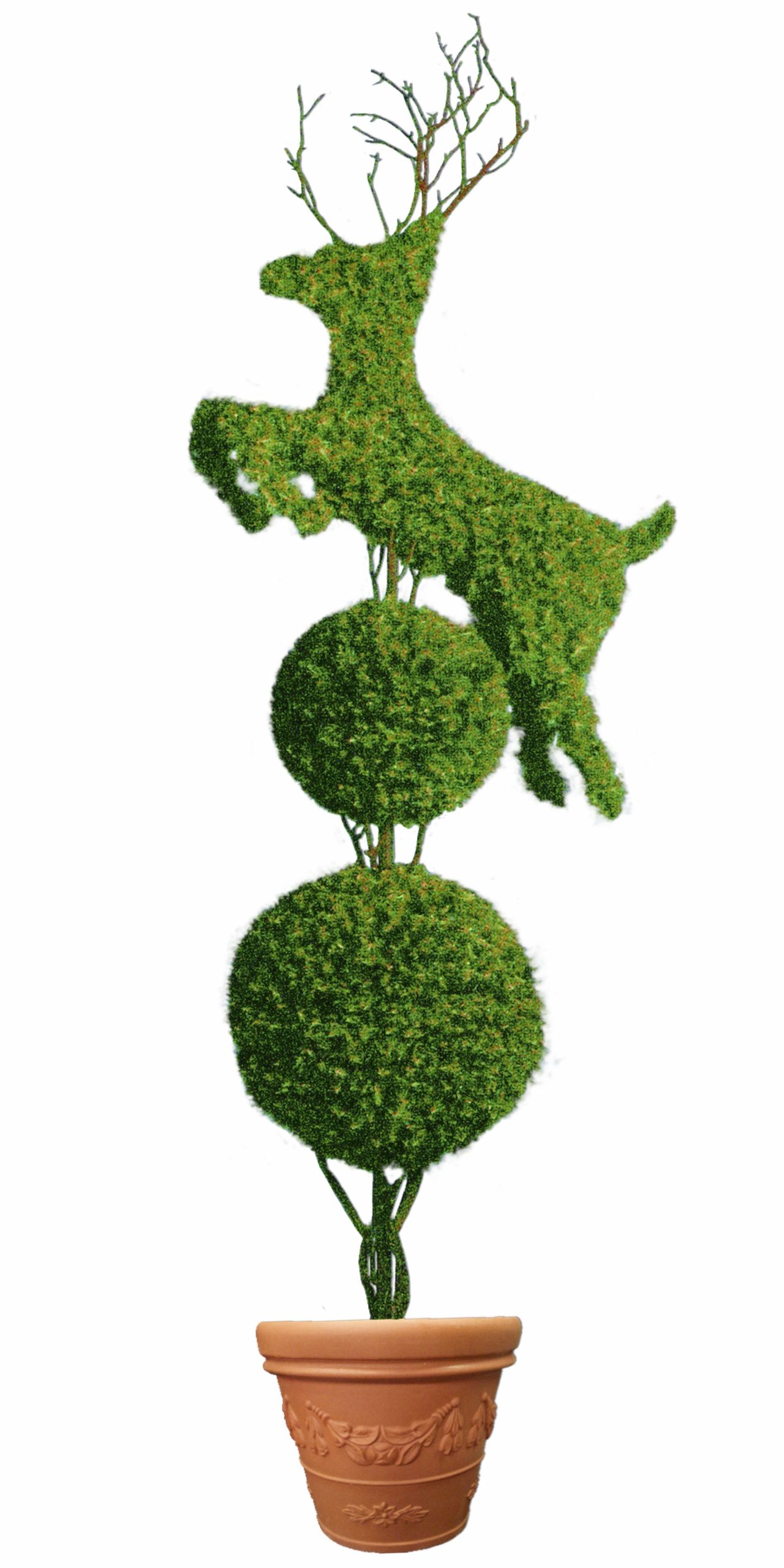 Double Ball Topiary with deer topper