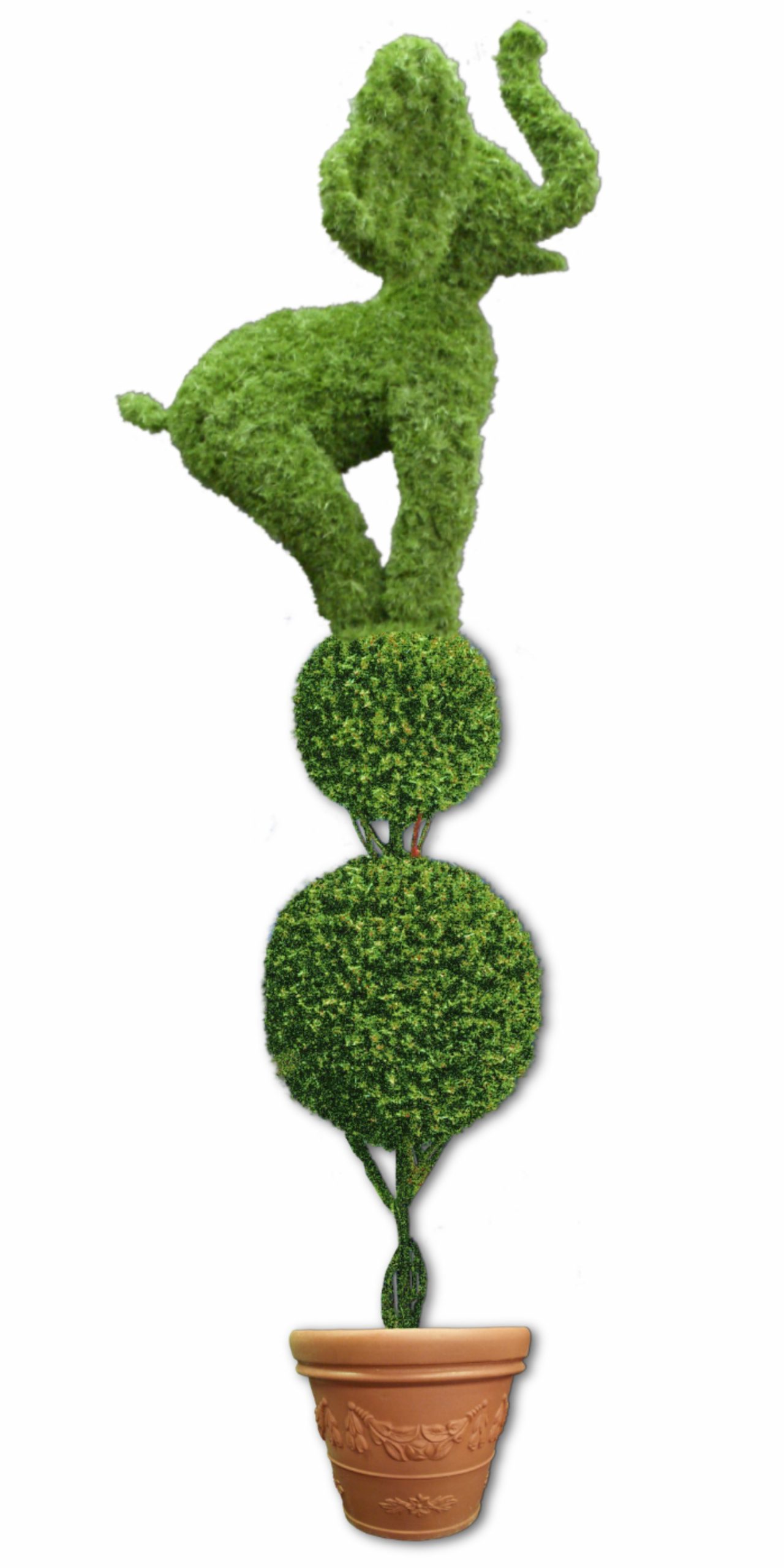 Double Ball Topiary with elephant topper