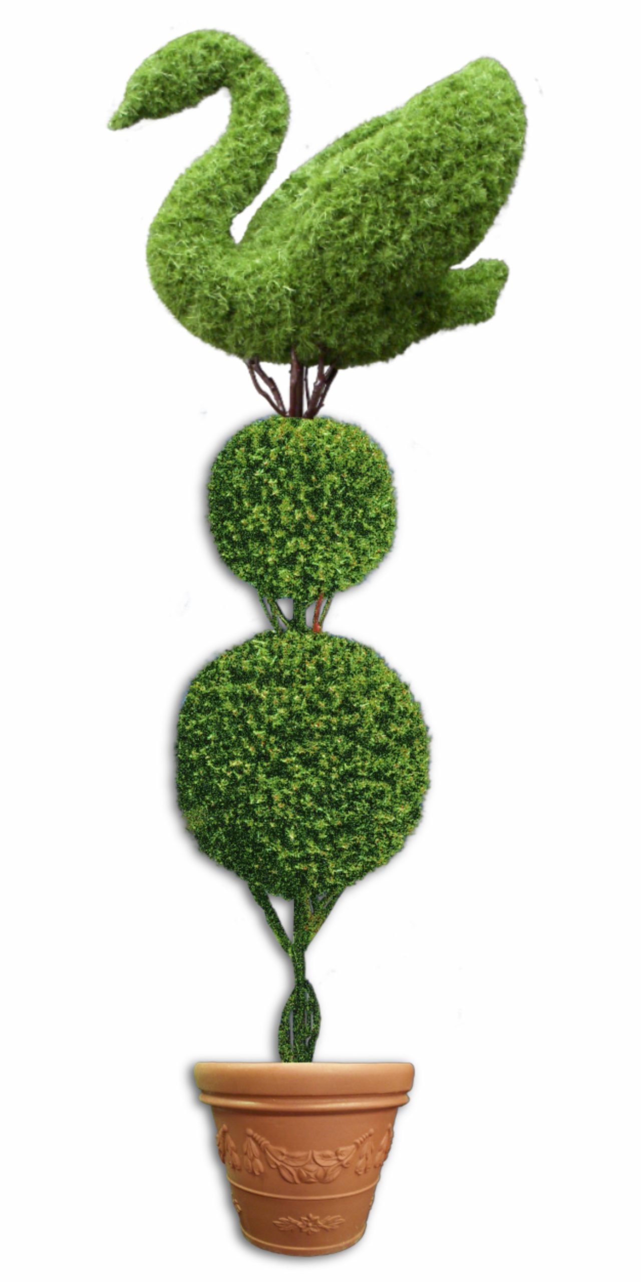 Double Ball Topiary with swan topper