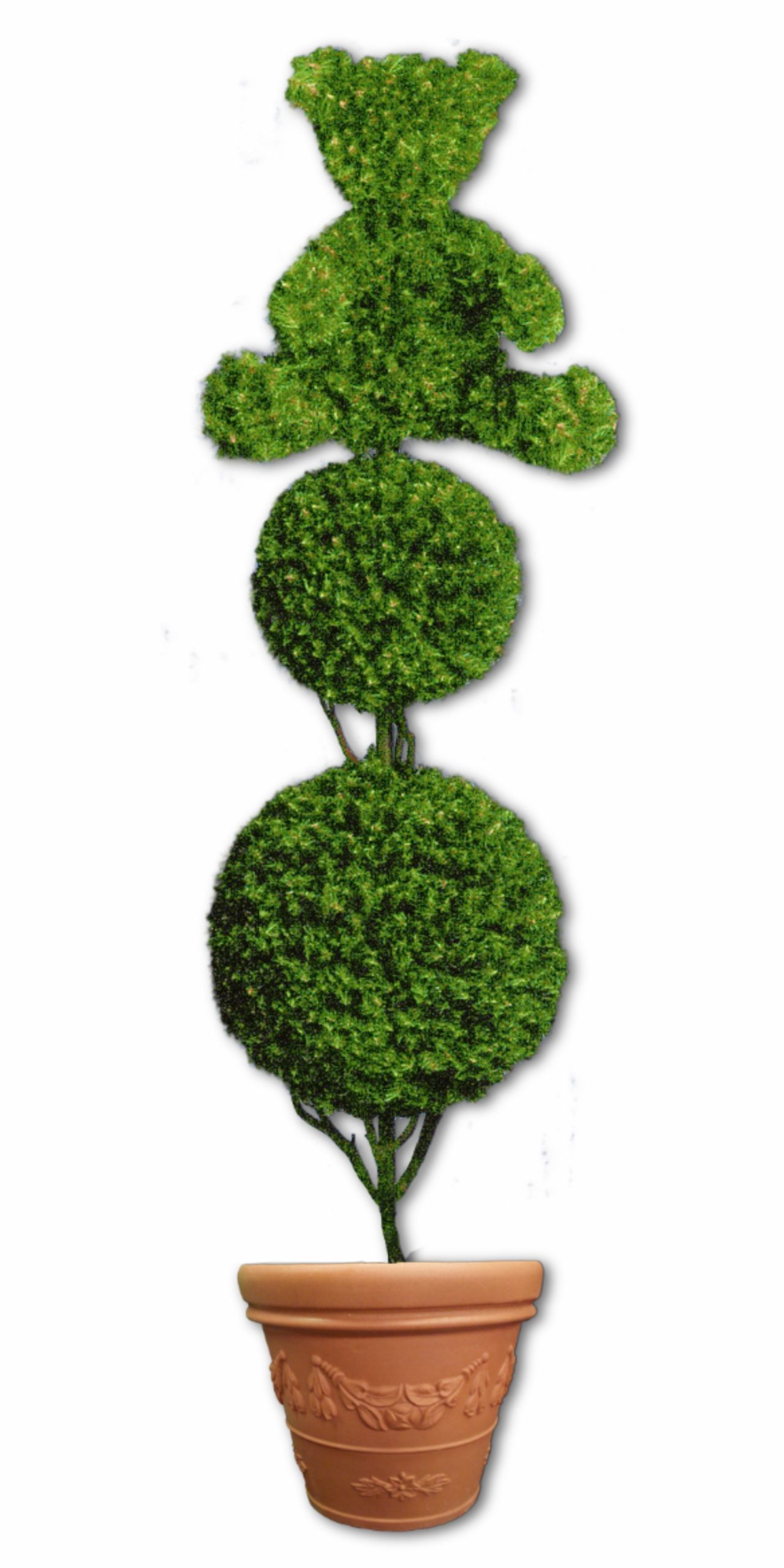 Double Ball Topiary with teddy bear topper