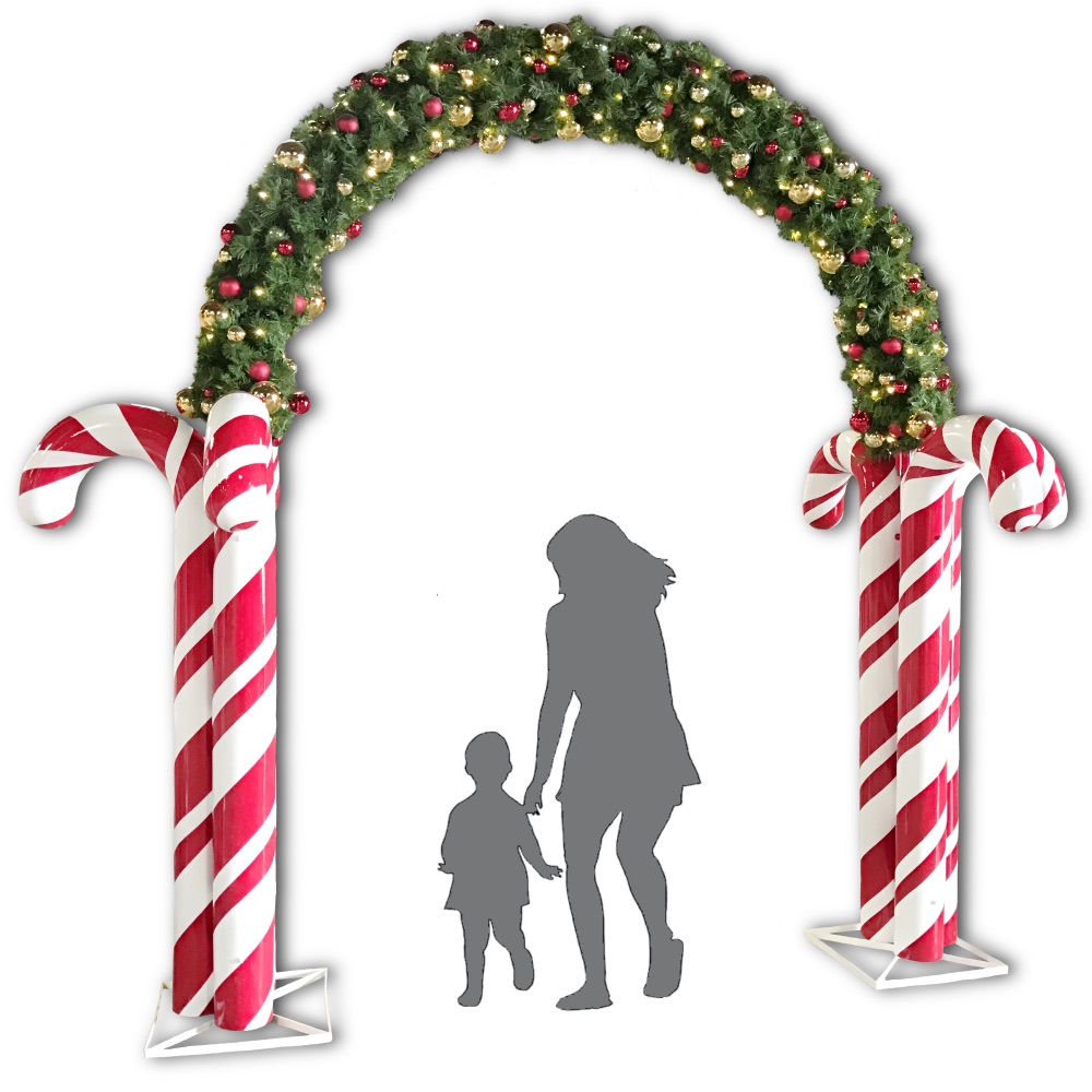 fiberglass-candy-cane-archway-with-foliage-topper fiberglass candy cane archway with foliage topper