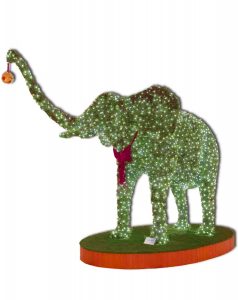 giant 15' tall adult elephant topiary animal on base plinth