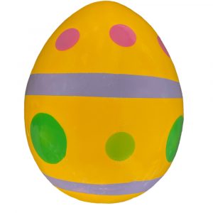 Giant fiberglass Easter egg with polka dots pattern