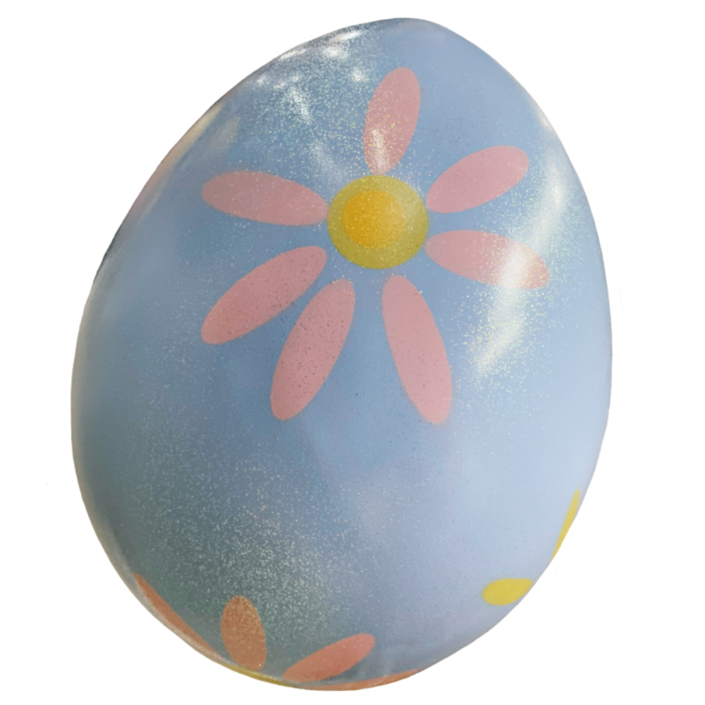 Giant fiberglass Easter egg with flower pattern