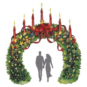giant walk through wreath artwork