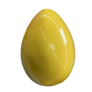 Medium fiberglass Easter egg plain yellow with iridescent glitter