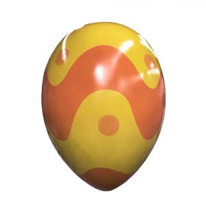 Medium fiberglass Easter egg with polka dots and chevron pattern
