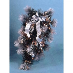 Barrango mountain pine artificial door spray greenery foliage flocked