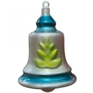 old world Christmas Bell in blue paint