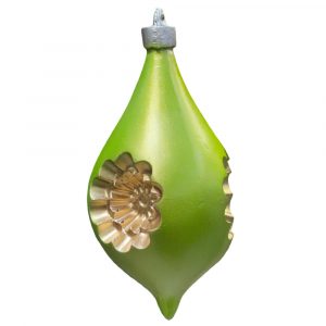 old world tear drop ornament lime green paint