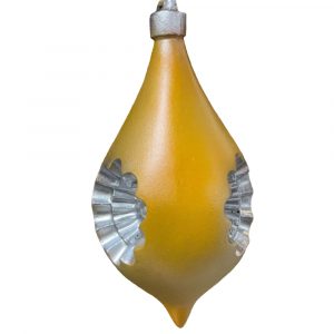 old world tear drop ornament yellow paint