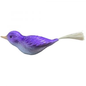 purple Painted Bird old world Ornament