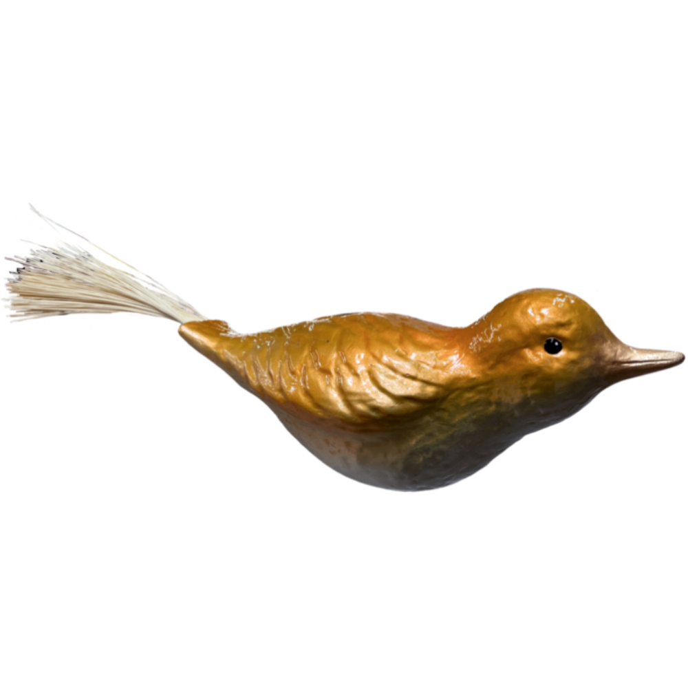 yellow Painted Bird old world Ornament