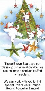 polar bears animated art work for chanign out the brown bears to any other plush characters