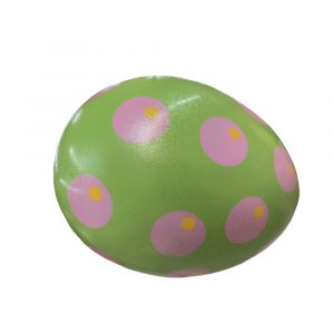 Small fiberglass Easter egg with polka dots pattern