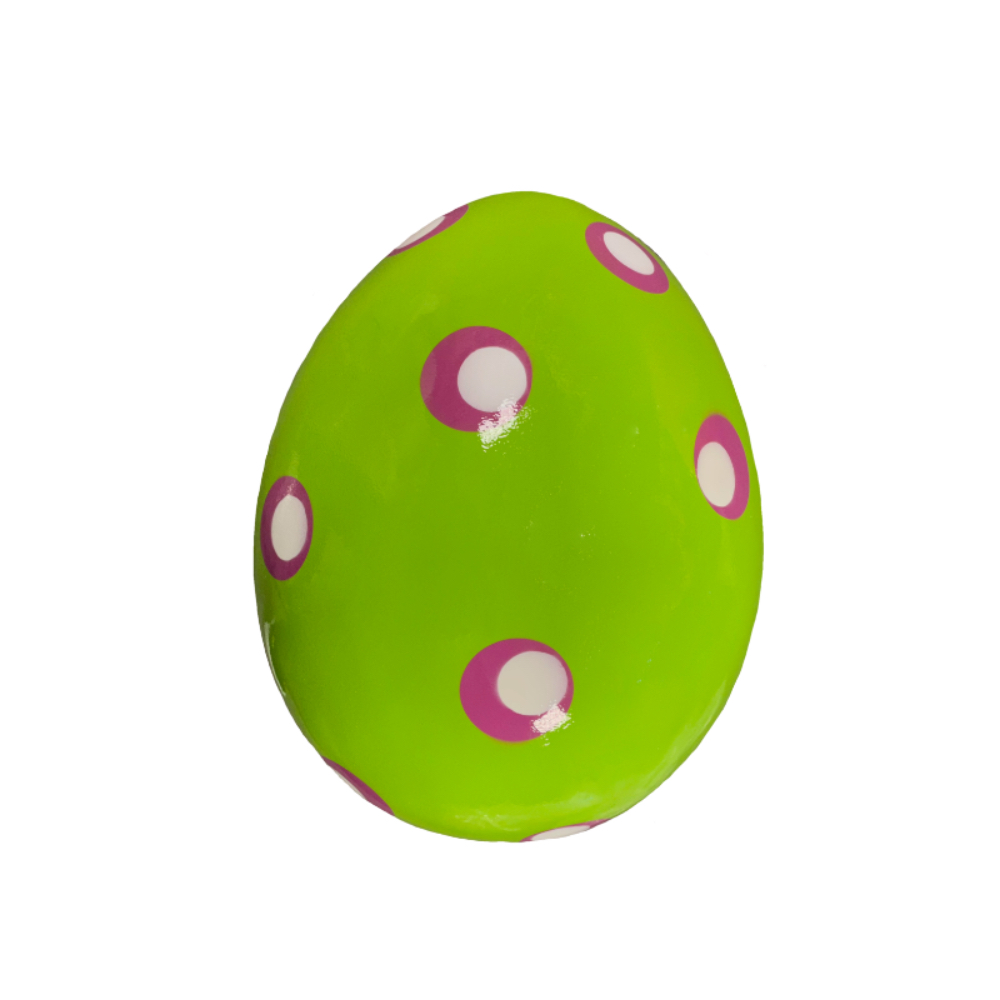 Small fiberglass Easter egg with polka dots pattern
