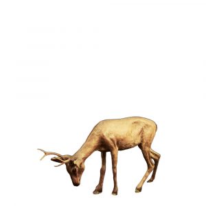 small grazing drinking fiberglass realistic sculpted deer with antlers