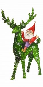 topiary deer with elf rider artwork