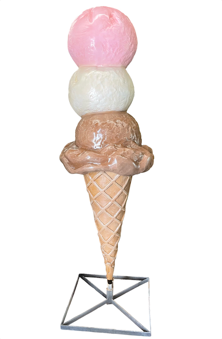 Triple scoop ice cream cone fiberglass giant ice cream
