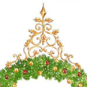 golden filigree section for wreaths or banners